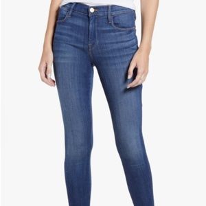 FRAME Le High Skinny Ankle Jeans in Cobain Blue